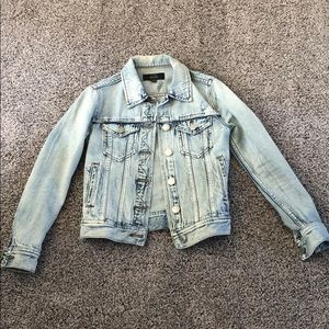 Super cute distressed denim jacket by J Crew EUC